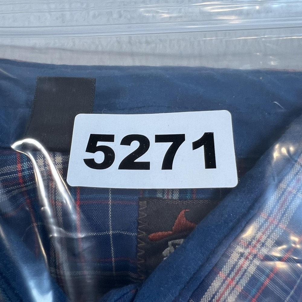 Vintage Kenny Rogers Shirt Mens Large Blue Plaid Western Snap Long Sleeve USA - Picture 8 of 8